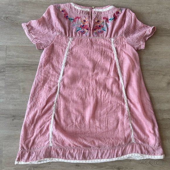 Umgee Pink Short Sleeve Embroidered Mini Dress Size S Spring Floral - Picture 9 of 10